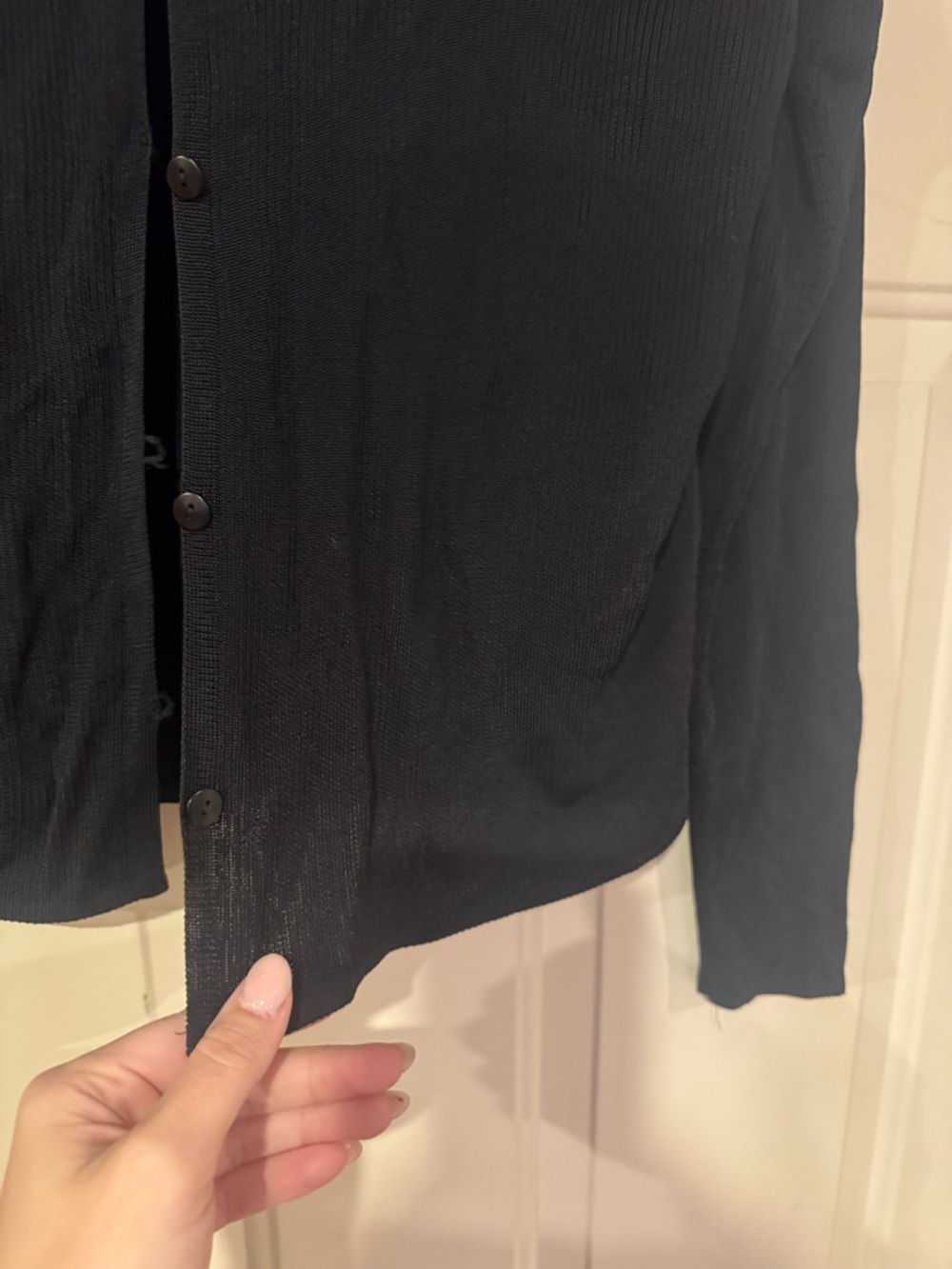 Madewell Black Ribbed Button-Up Cardigan - Picture 4 of 6